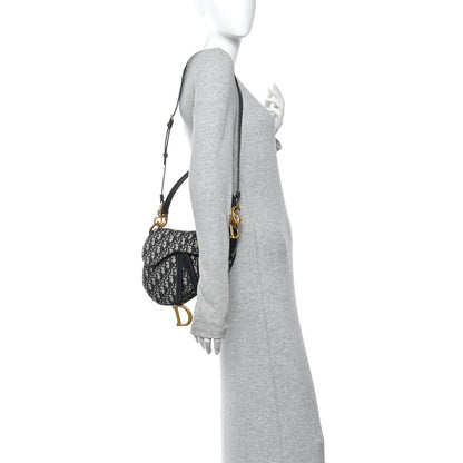 Christian Dior Oblique Saddle Bag With Strap Blue 3 of 13