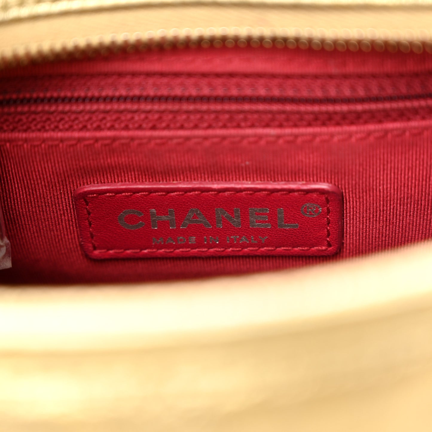 Metallic Aged Calfskin Quilted Small Gabrielle Hobo Gold