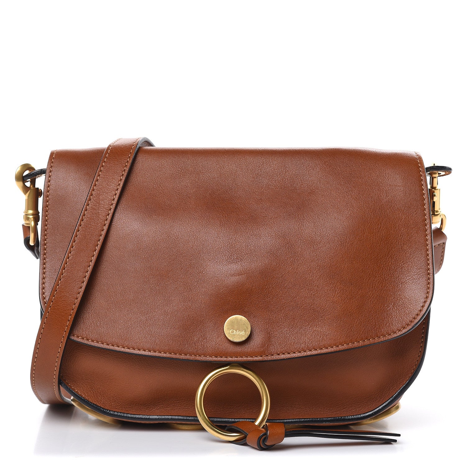 Chloe Smooth Calfskin Kurtis Shoulder Bag Caramel 1 of 13