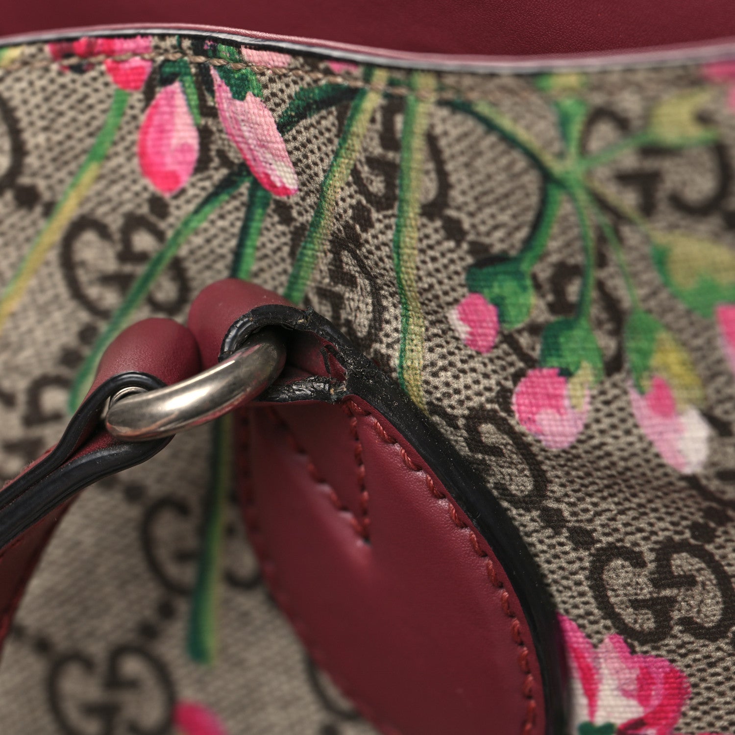 Gucci Soft GG Supreme Monogram Blooms Medium Crossbody Tote Beige Multicolor Dry Rose 14 of 14