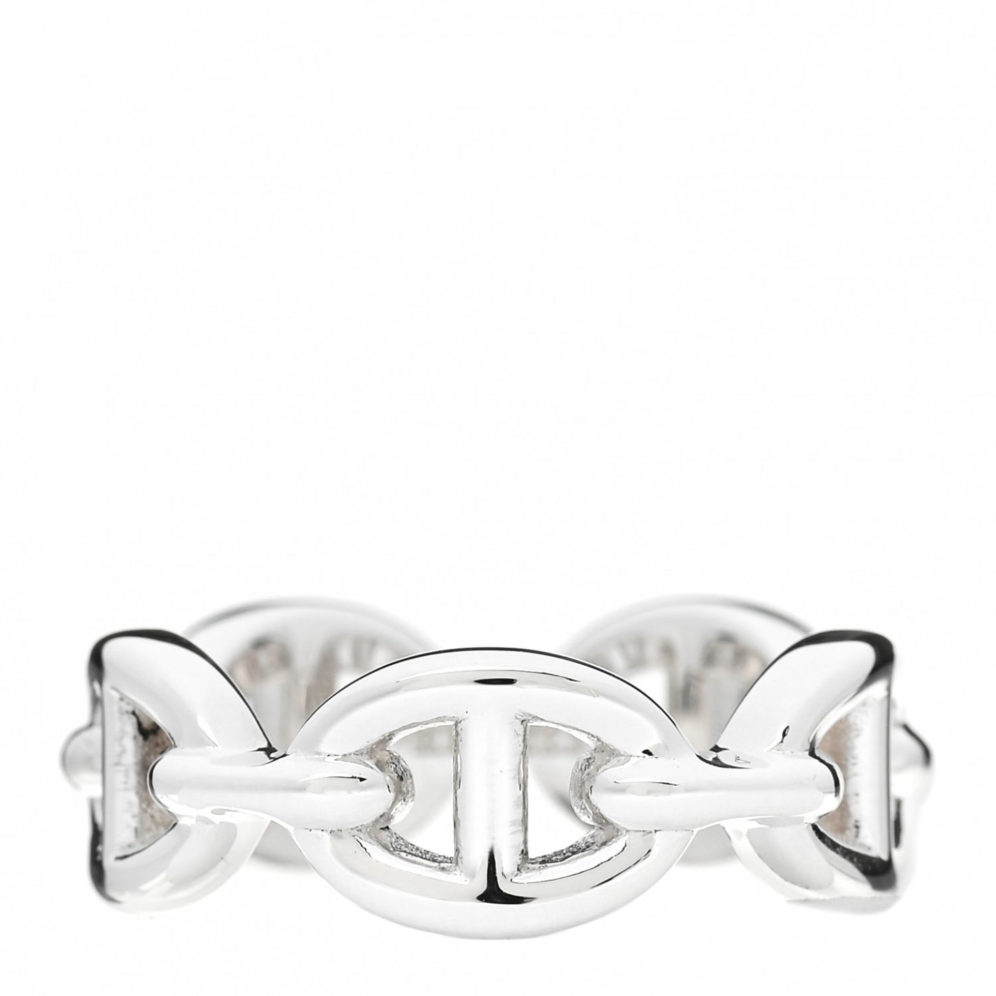 Sterling Silver PM Chaine d'Ancre Enchainee Band Ring 52 6