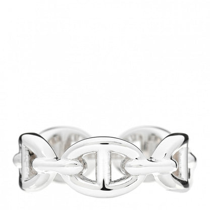 Hermes Sterling Silver PM Chaine d'Ancre Enchainee Band Ring 52 6 1 of 9