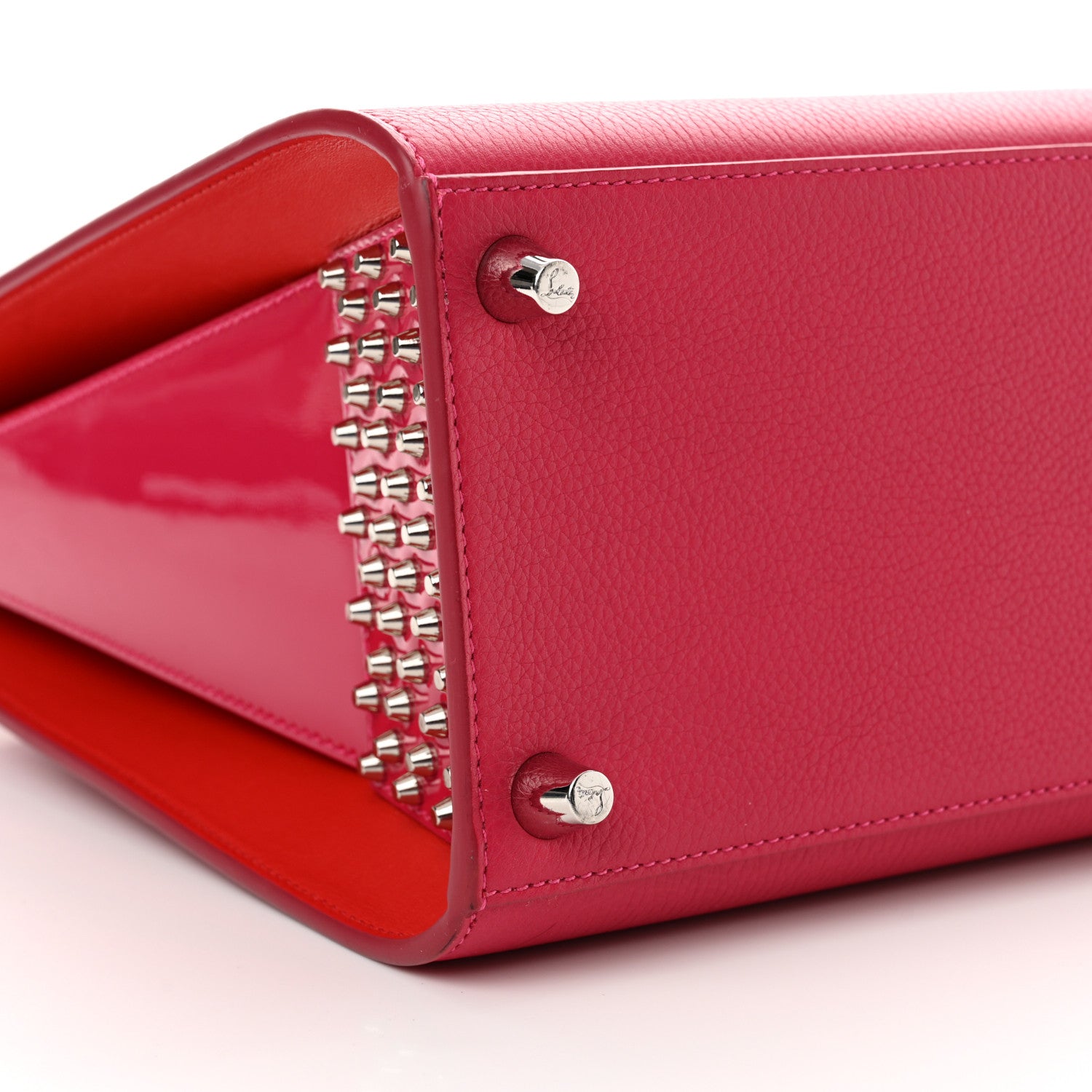 Christian Louboutin Calfskin Empire Patent Studded Medium Paloma Loulou 9 of 10
