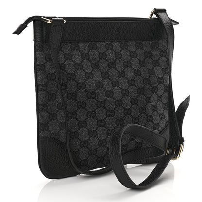 Gucci Monogram Flat Messenger Bag Black 3 of 10