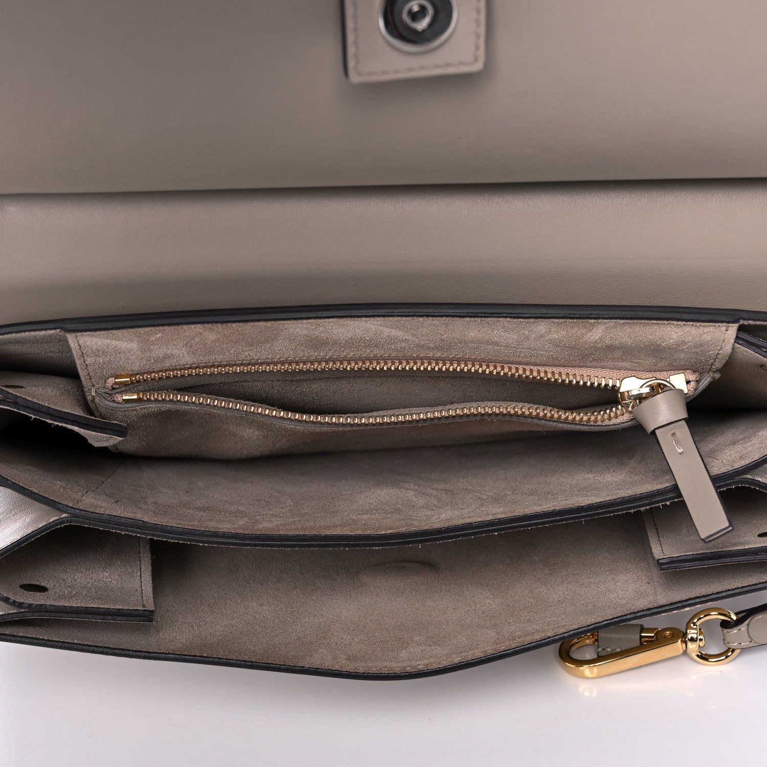 Chloe Patent Calfskin Medium Faye Shoulder Bag Motty Grey 5 of 10