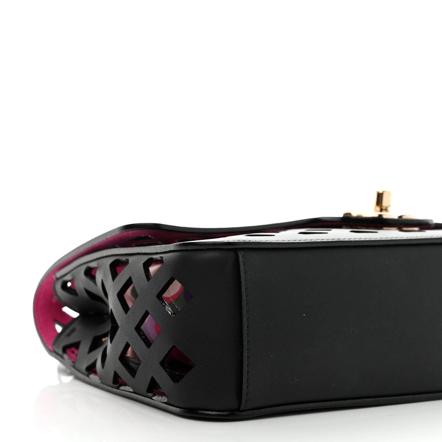 Lambskin Sea Through Flap Black Multicolor