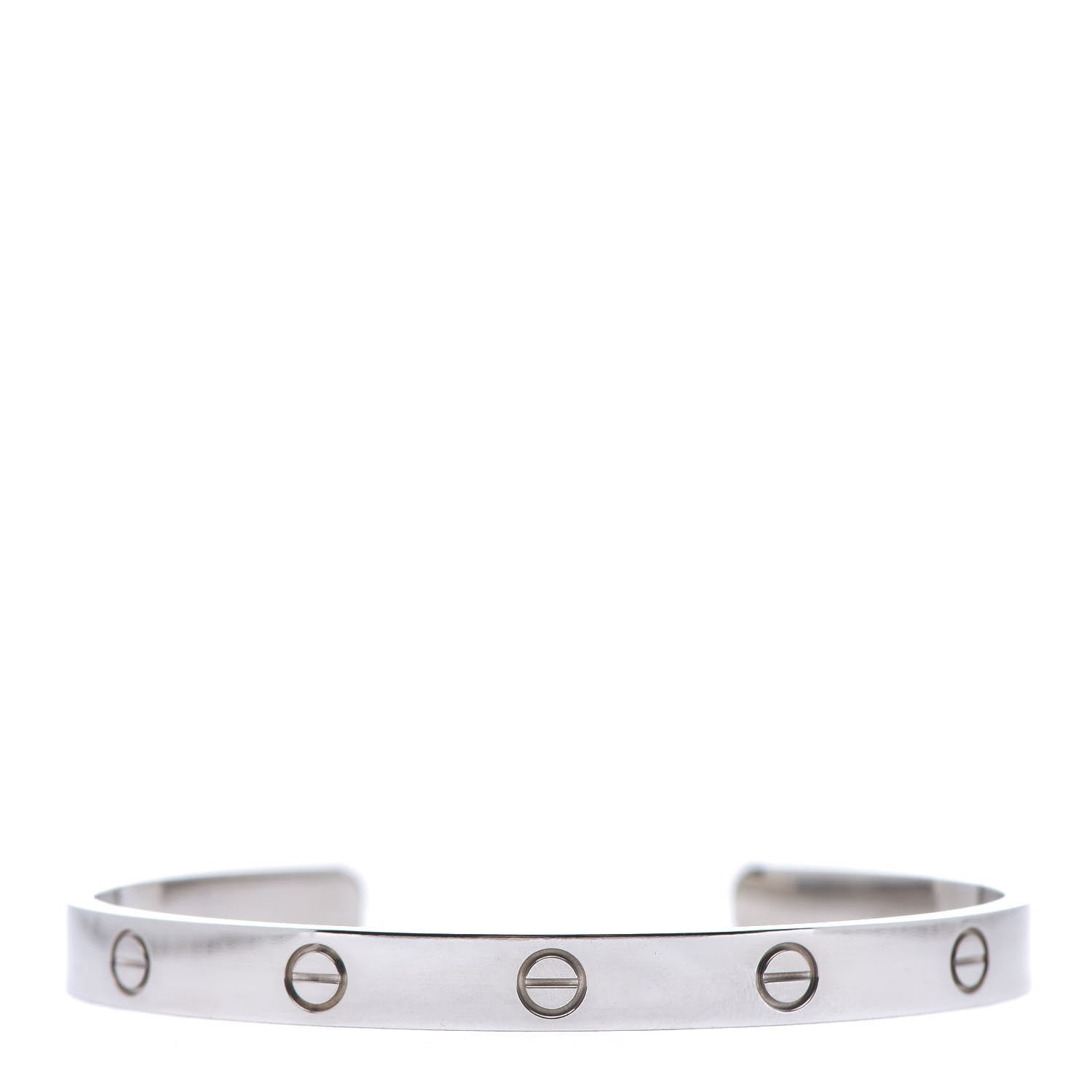 Cartier 18K White Gold LOVE Cuff Bracelet 19 1 of 4
