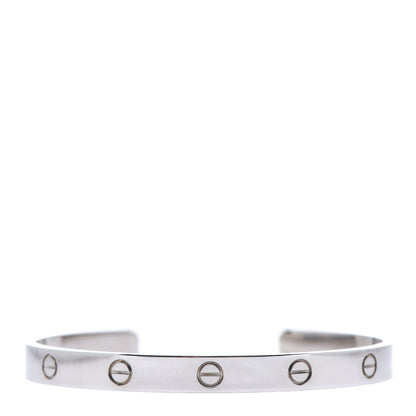 Cartier 18K White Gold LOVE Cuff Bracelet 19 1 of 4