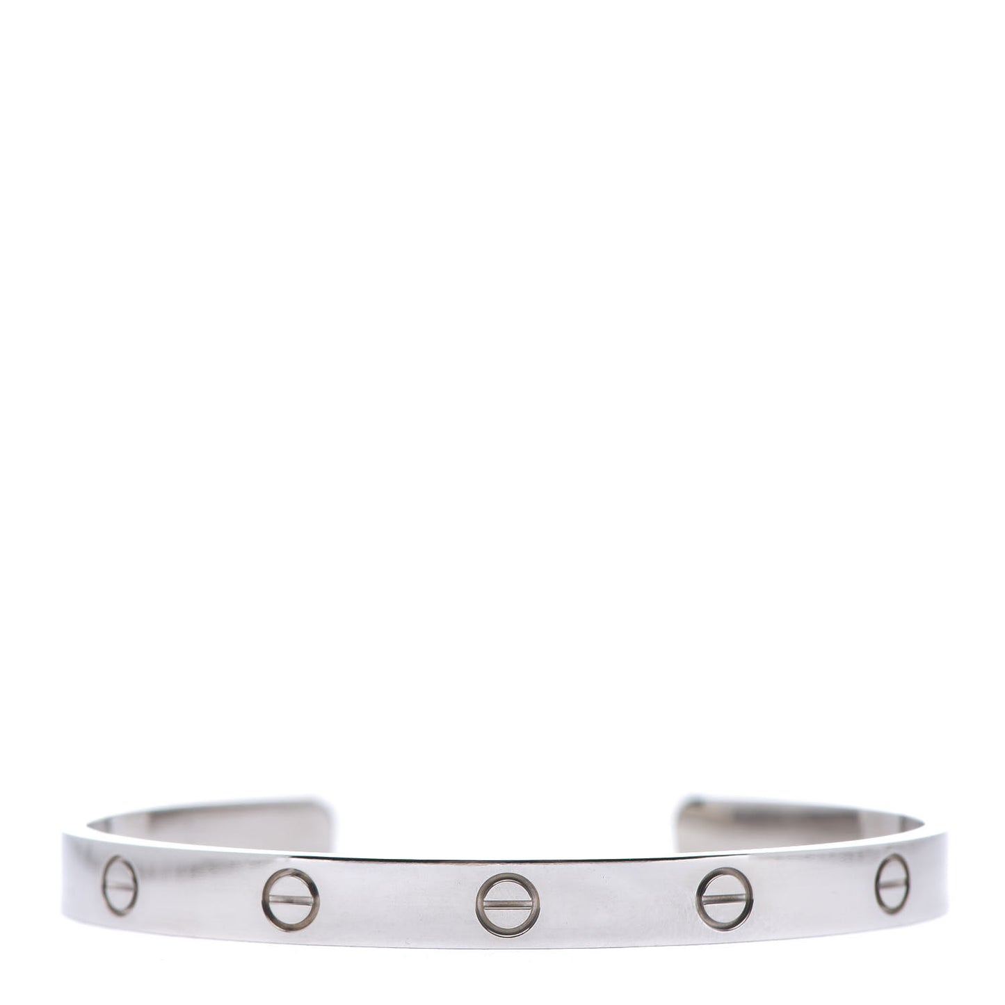 18K White Gold LOVE Cuff Bracelet 19