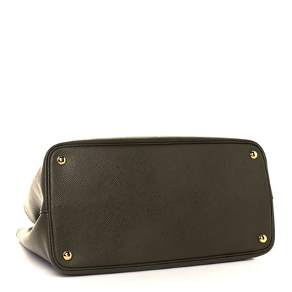 Prada Saffiano Cuir Medium Double Bag Militare 3 of 10