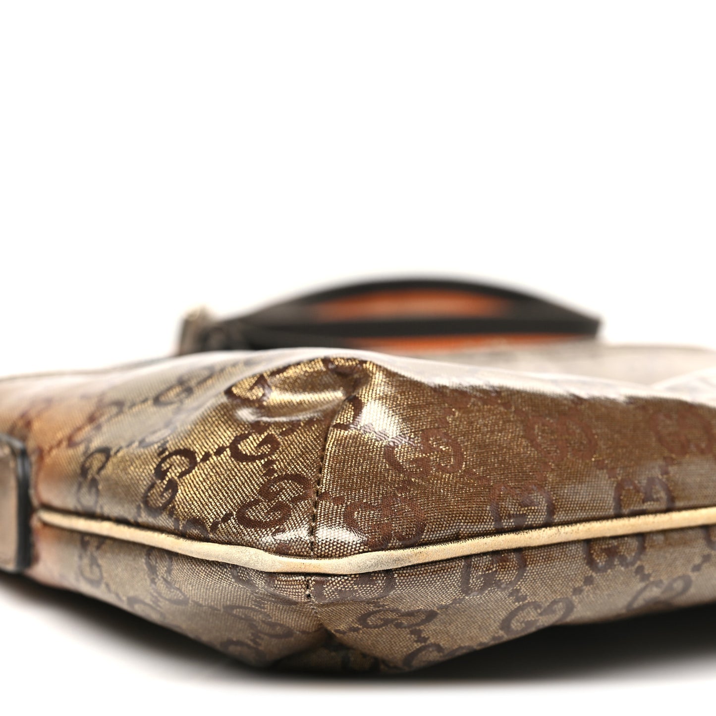 Crystal Monogram Web Small Flat Messenger Crossbody Bronze