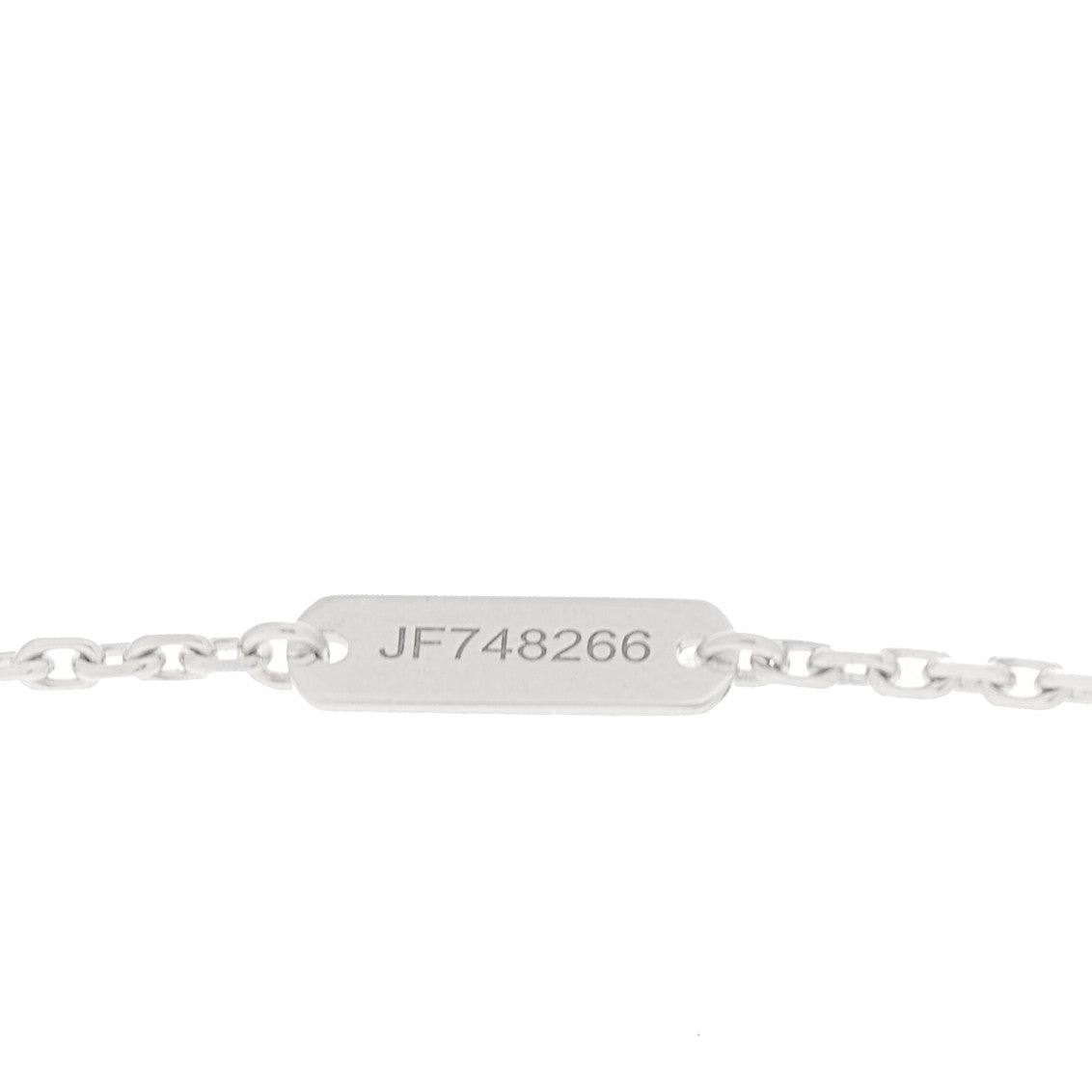 18K White Gold Mother Of Pearl Vintage Alhambra Pendant Necklace