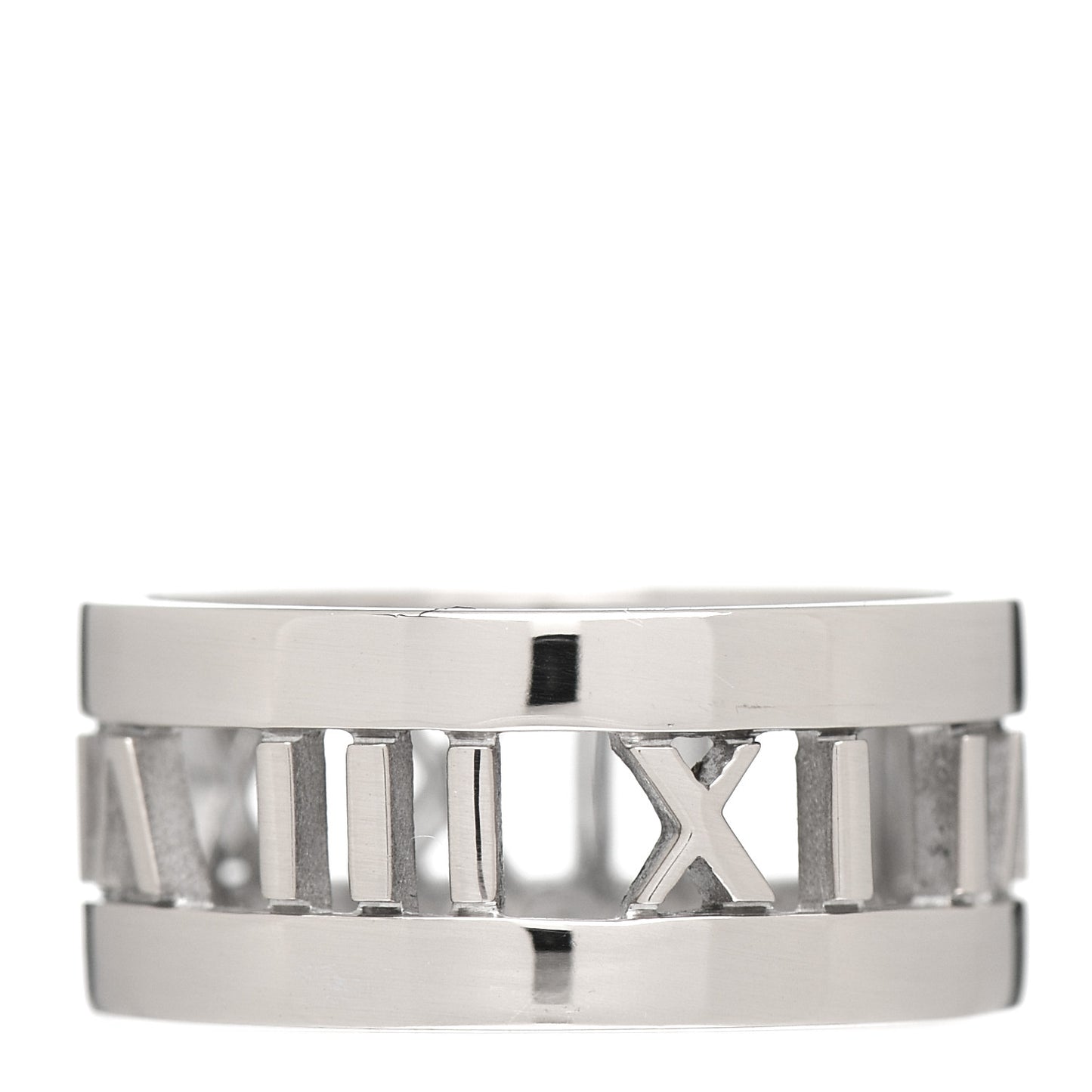 18K White Gold Diamond Wide Atlas Open Ring 54 7