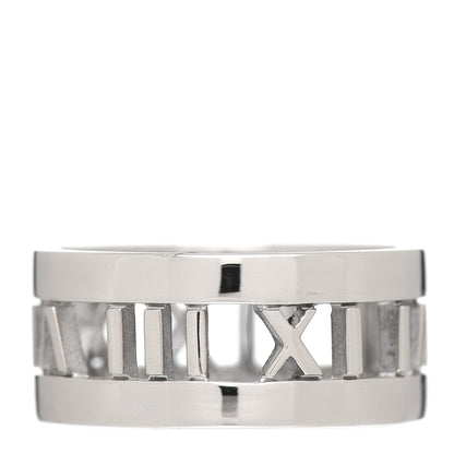 Tiffany 18K White Gold Diamond Wide Atlas Open Ring 54 7 3 of 4