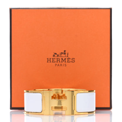 Hermes Enamel Wide Clic Clac H Bracelet GM White 5 of 5