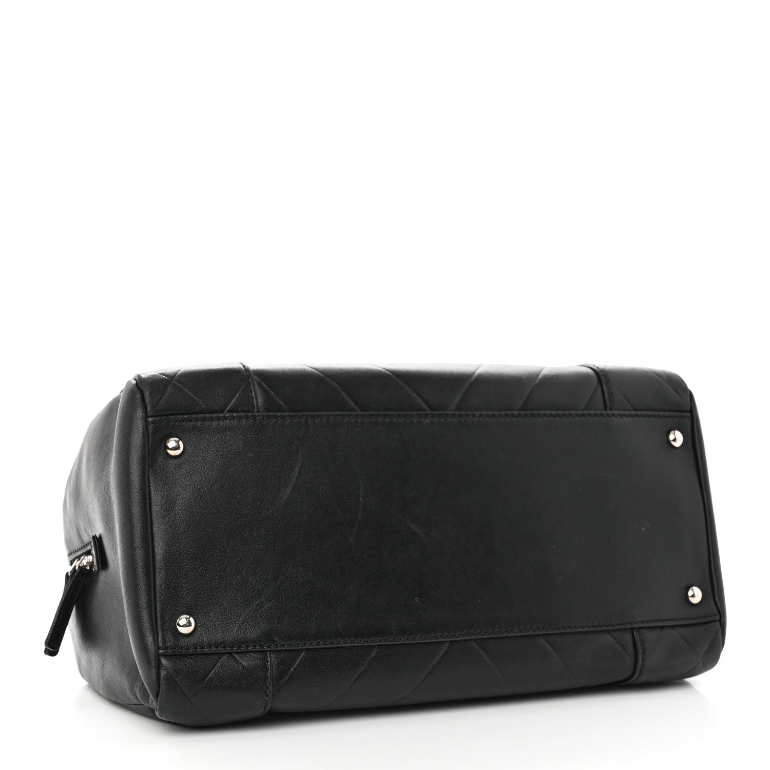 Chanel Calfskin Chevron CC All Day Long Boston Black 4 of 12