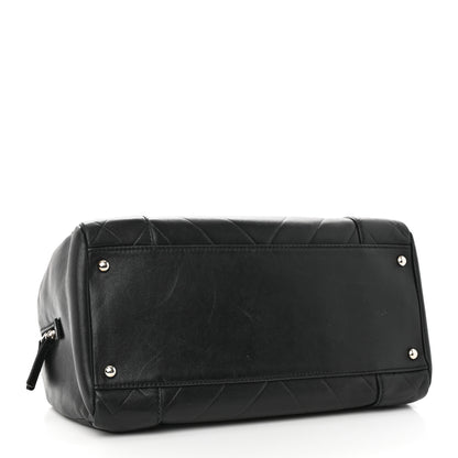 Chanel Calfskin Chevron CC All Day Long Boston Black 4 of 12