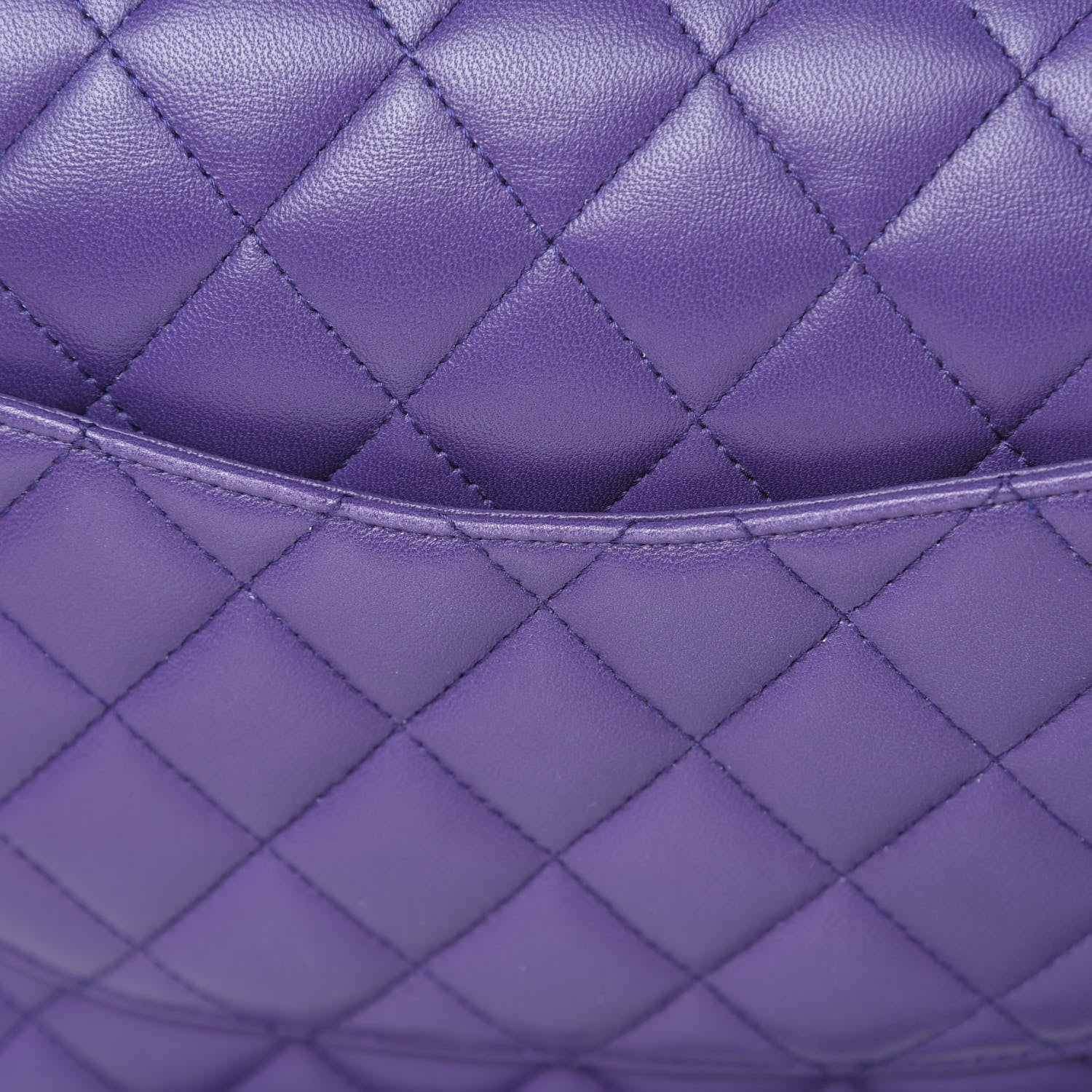 Chanel Lambskin Quilted Medium Double Flap Purple 13 of 16