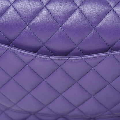 Chanel Lambskin Quilted Medium Double Flap Purple 13 of 16