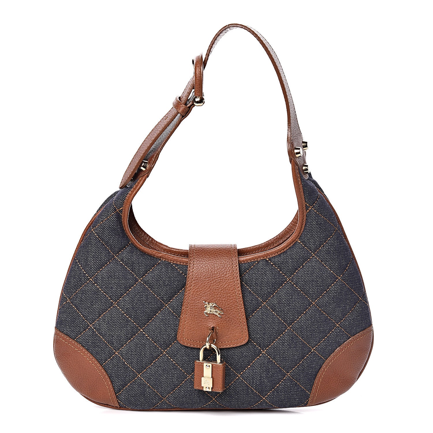 Burberry Denim Quilted Small Brook Hobo Blue 1 of 11