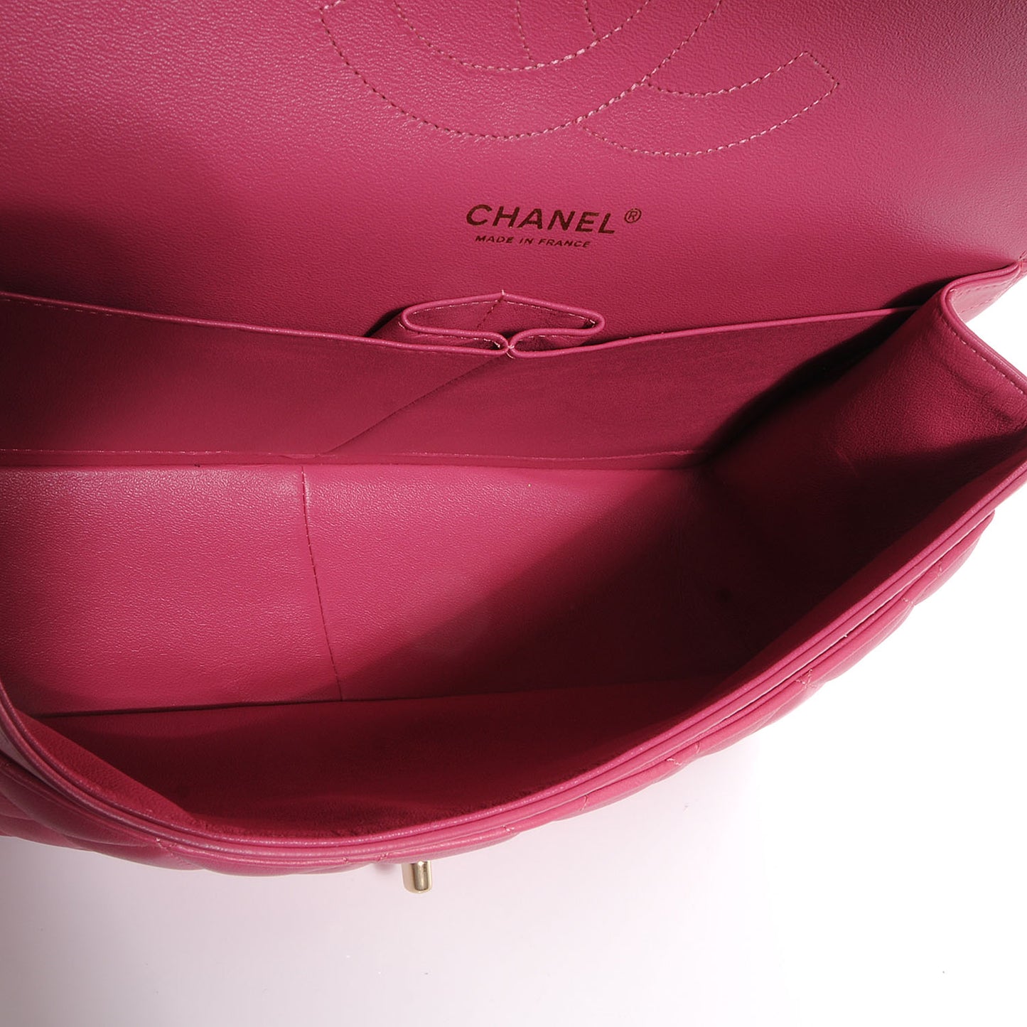 Lambskin Quilted Jumbo Double Flap Pink