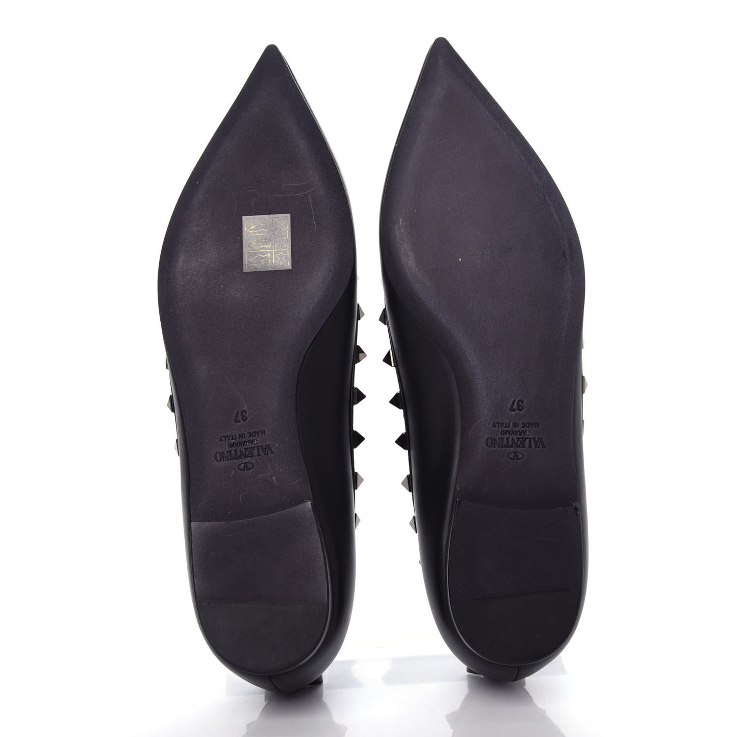 Nappa Rockstud Ballerina Flats 37 Black