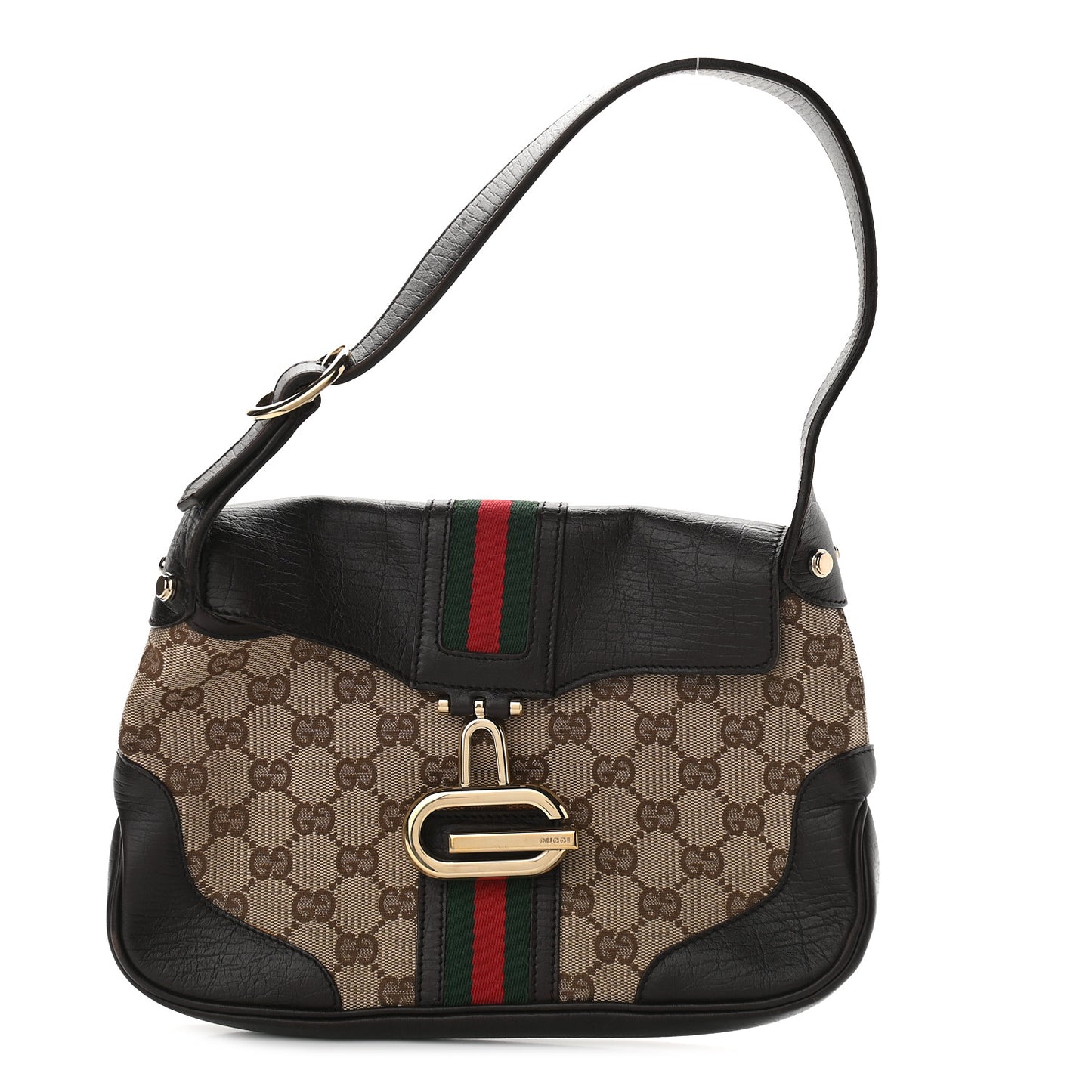 Monogram Web Shoulder Bag Dark Brown