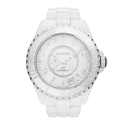 Chanel Stainless Steel Ceramic Diamond 38mm J12 Limited Edition Automatic Watch White 1 of 5