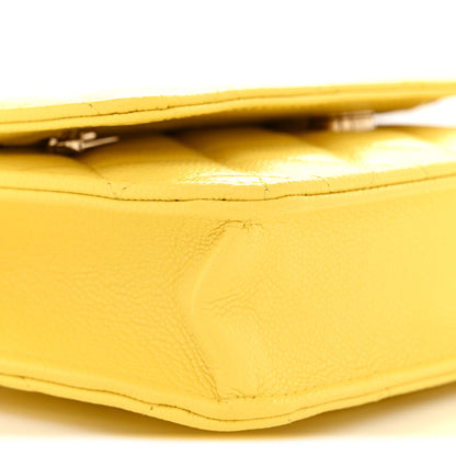 Chanel Caviar Quilted Wallet on Chain WOC Yellow 9 of 10