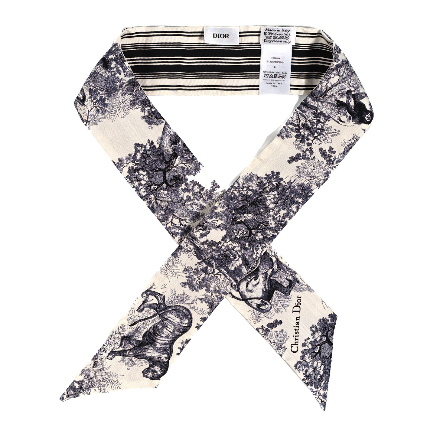 Silk Toile De Jouy Mitzah Scarf White