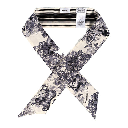 Christian Dior Silk Toile De Jouy Mitzah Scarf White 1 of 3