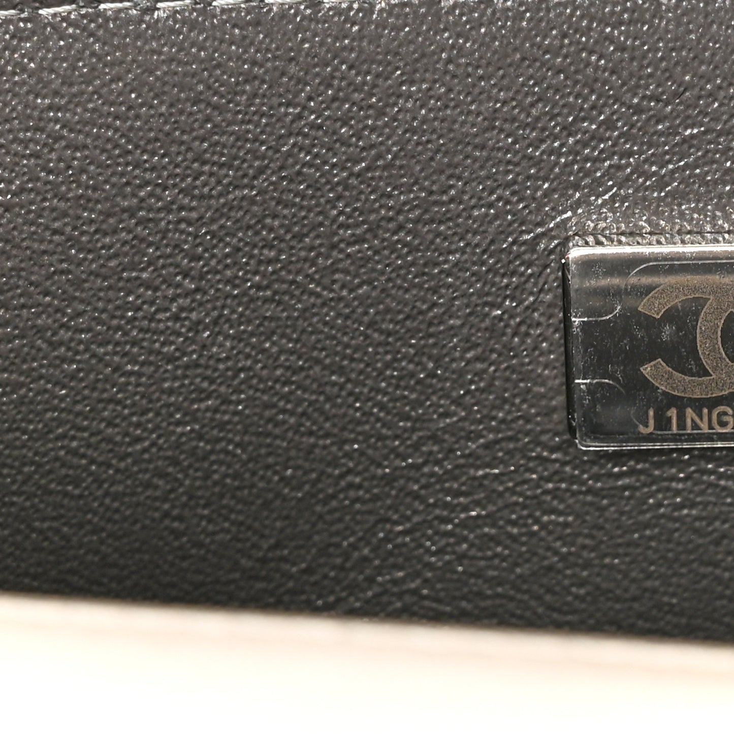 Metallic Calfskin Quilted Mini Rectangular Flap Ruthenium