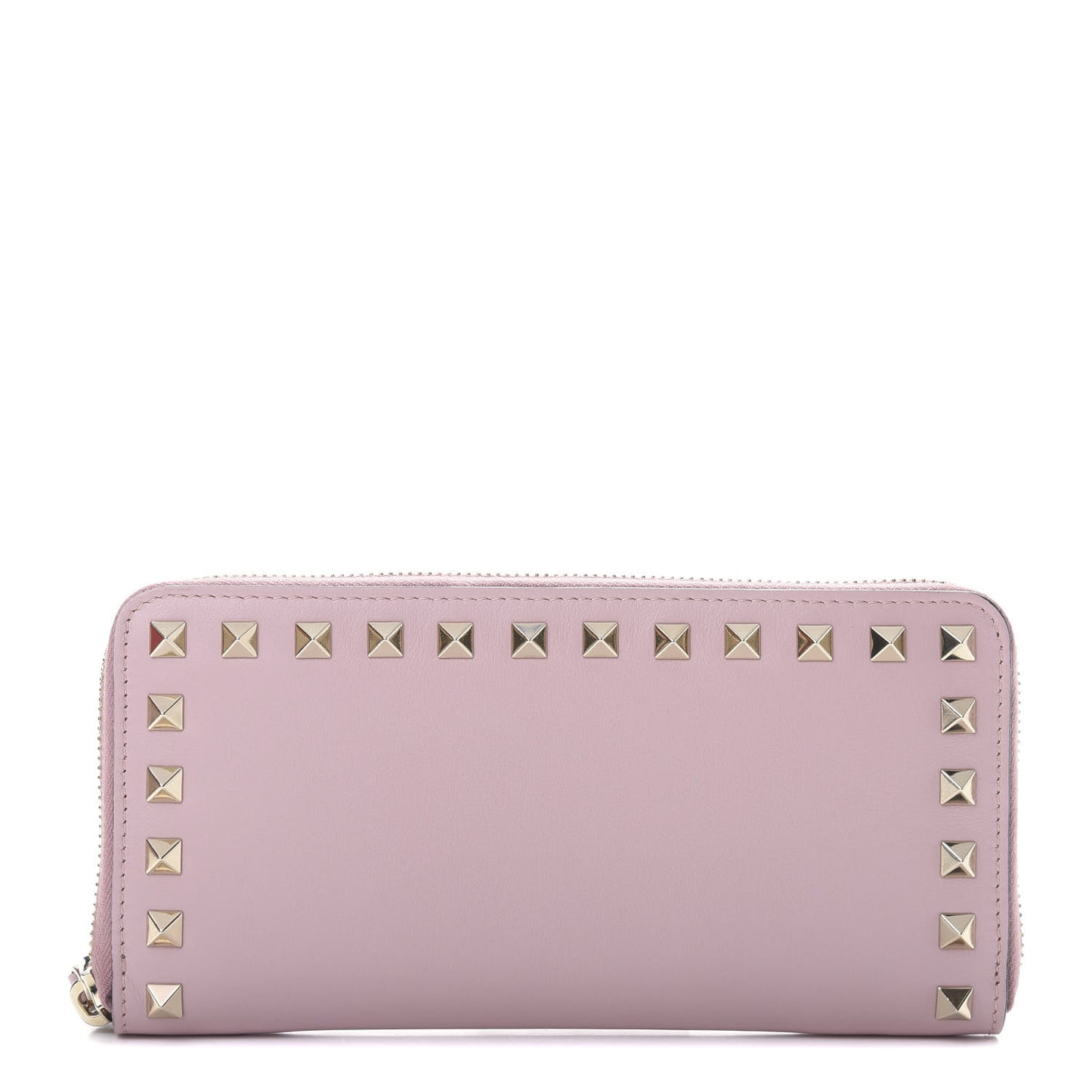 Calfskin Rockstud Zip Around Wallet Cipria