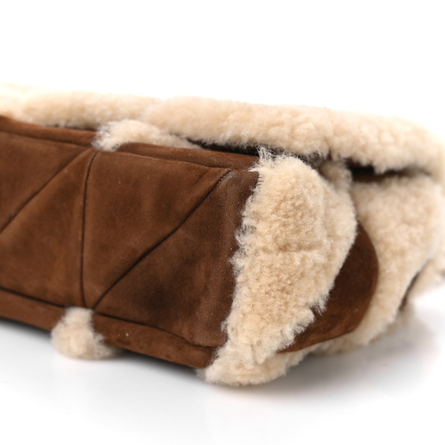 Suede Shearling Patchwork Monogram Medium Jamie Brown Beige