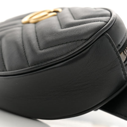 Gucci Calfskin Matelasse GG Marmont Belt Bag 85 34 Black 11 of 12