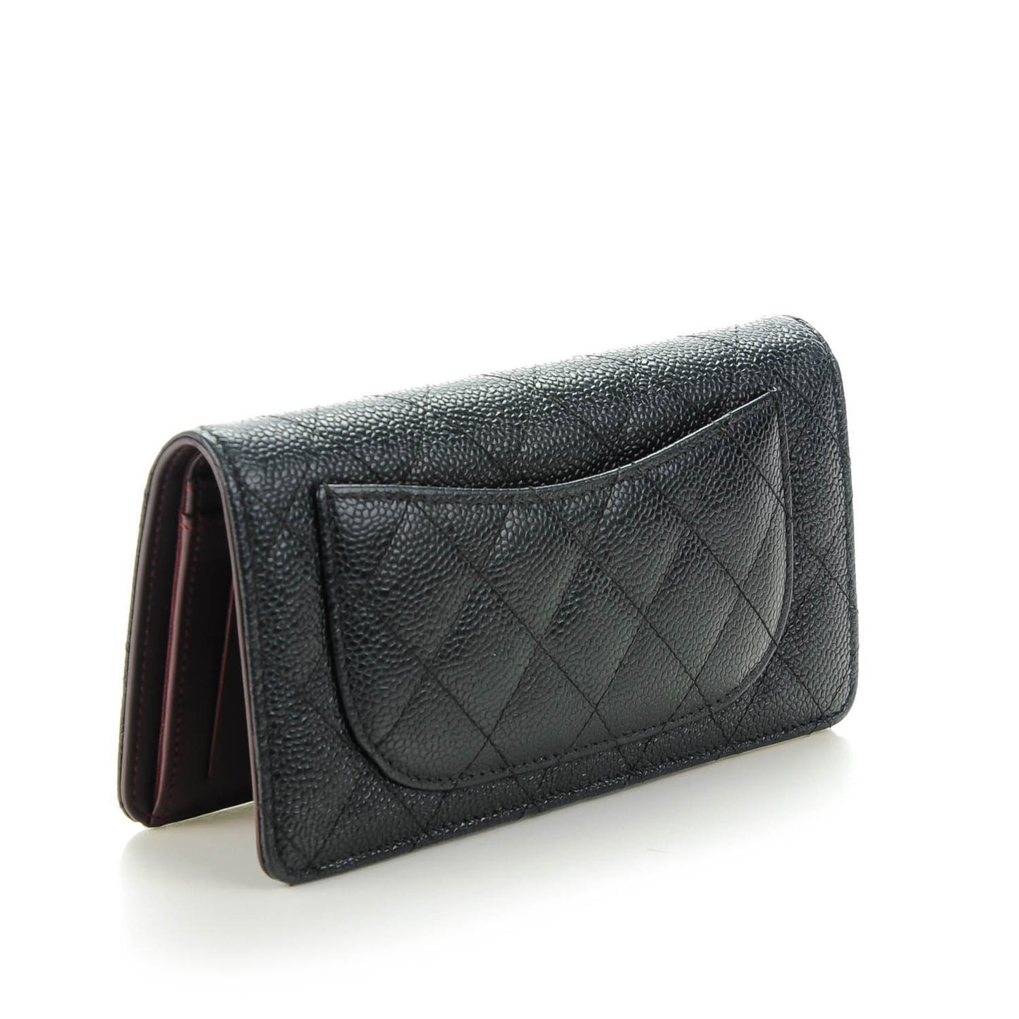 Caviar Quilted Yen Wallet Black