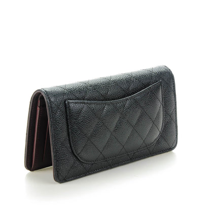 Chanel Caviar Quilted Yen Wallet Black 3 of 8