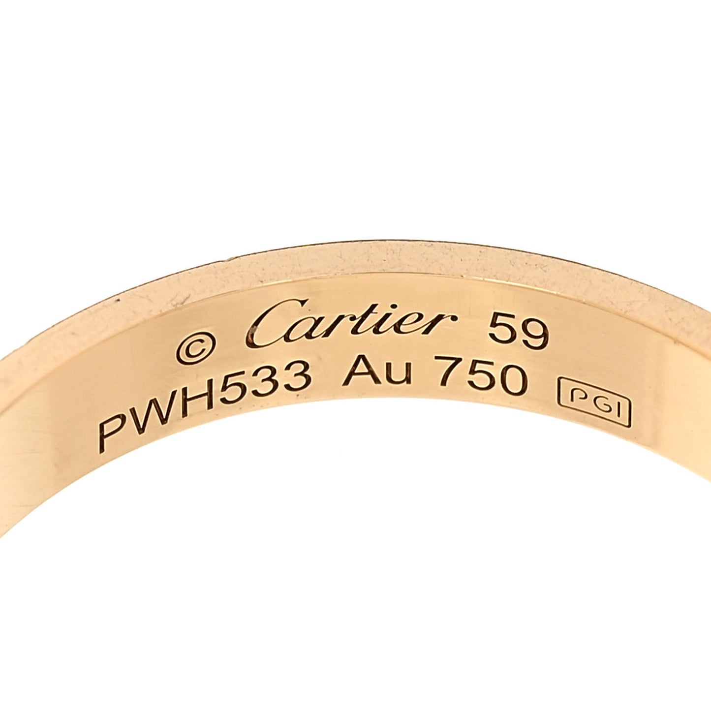 18K Yellow Gold 3.5mm LOVE Wedding Band Ring 59 8.75