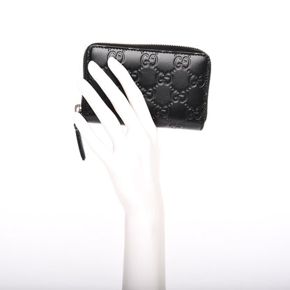 Gucci Guccissima Zip Around Card Case Black 2 of 7