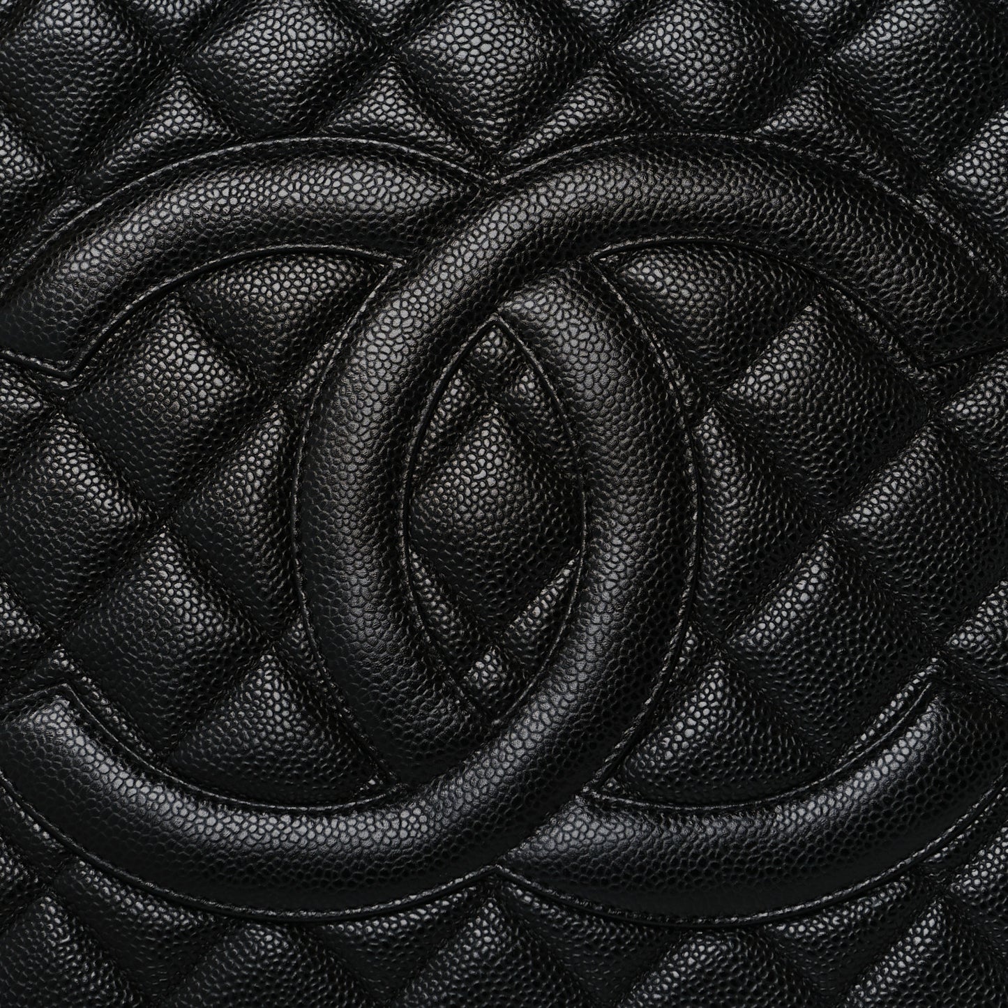 Caviar Quilted Medallion Tote Black