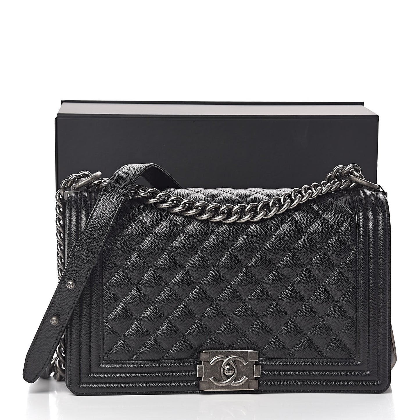Caviar Quilted New Medium Boy Flap Black