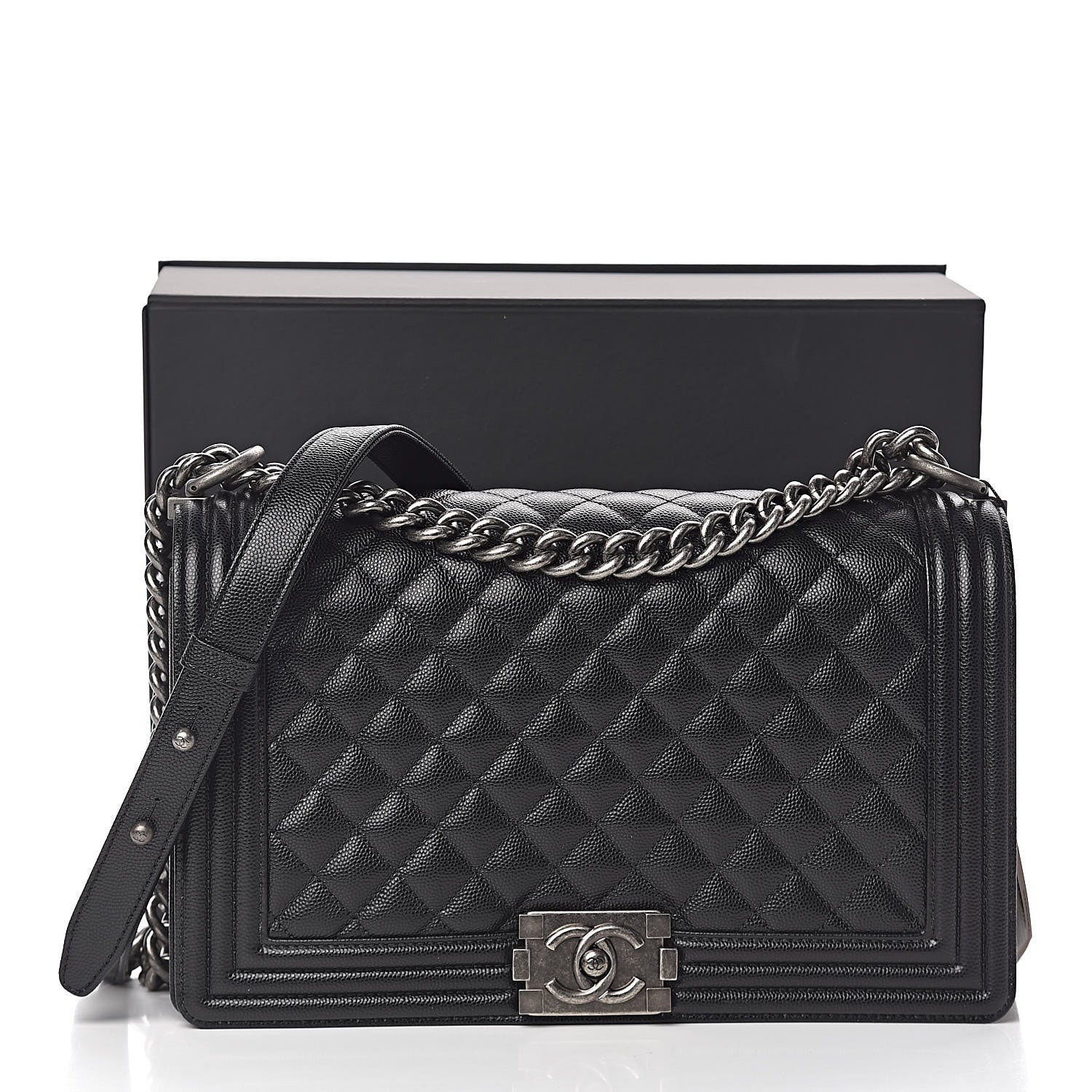 Chanel Caviar Quilted New Medium Boy Flap Black 11 of 11