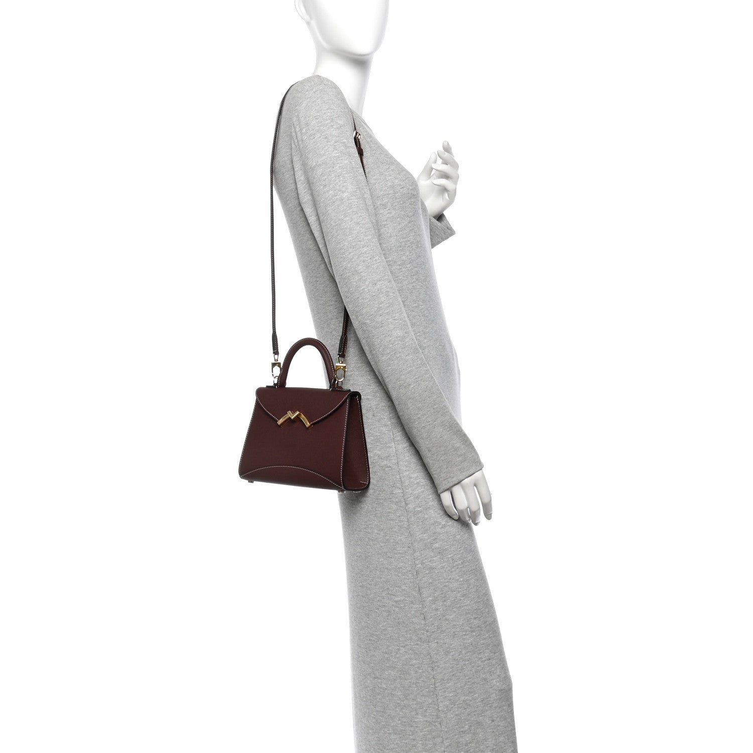 Moynat Carat Calfskin Gabrielle BB Carmin 2 of 11