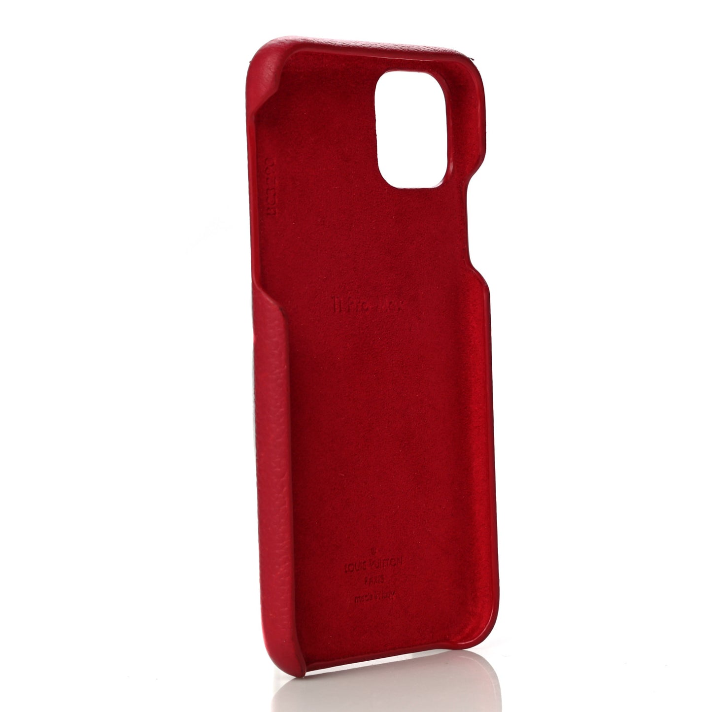 Calfskin Monogram iPhone 11 Pro Max Bumper Scarlet