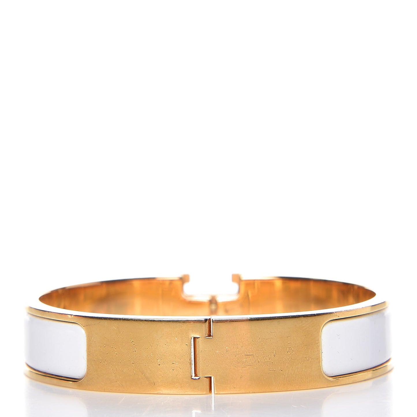 Enamel Narrow Clic Clac H Bracelet PM White