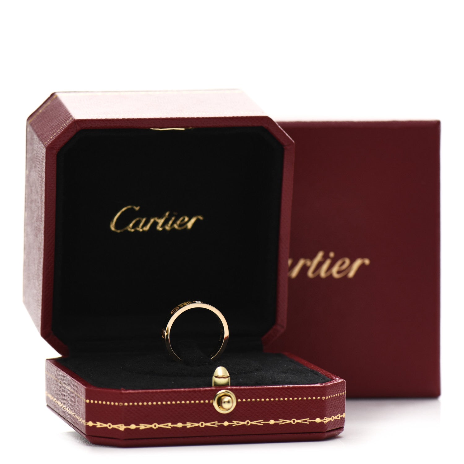 Cartier 18K Yellow Gold Diamond 4mm LOVE Wedding Band Ring 51 5.75 5 of 5