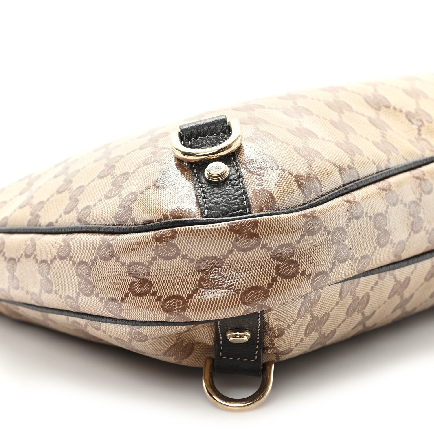 Gucci Crystal Monogram Large Abbey D Ring Hobo Dark Brown 9 of 12