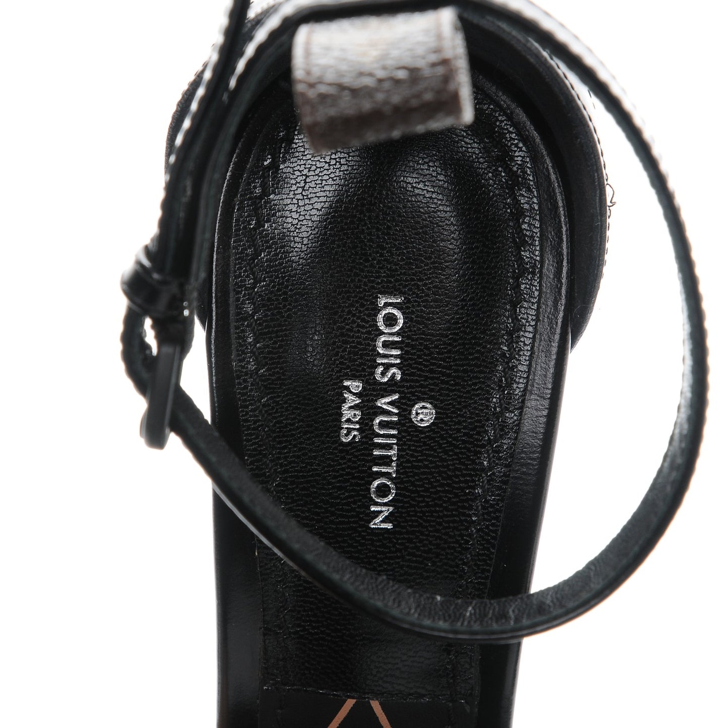 Calfskin Monogram Eldorado Heeled Sandals 37 Black