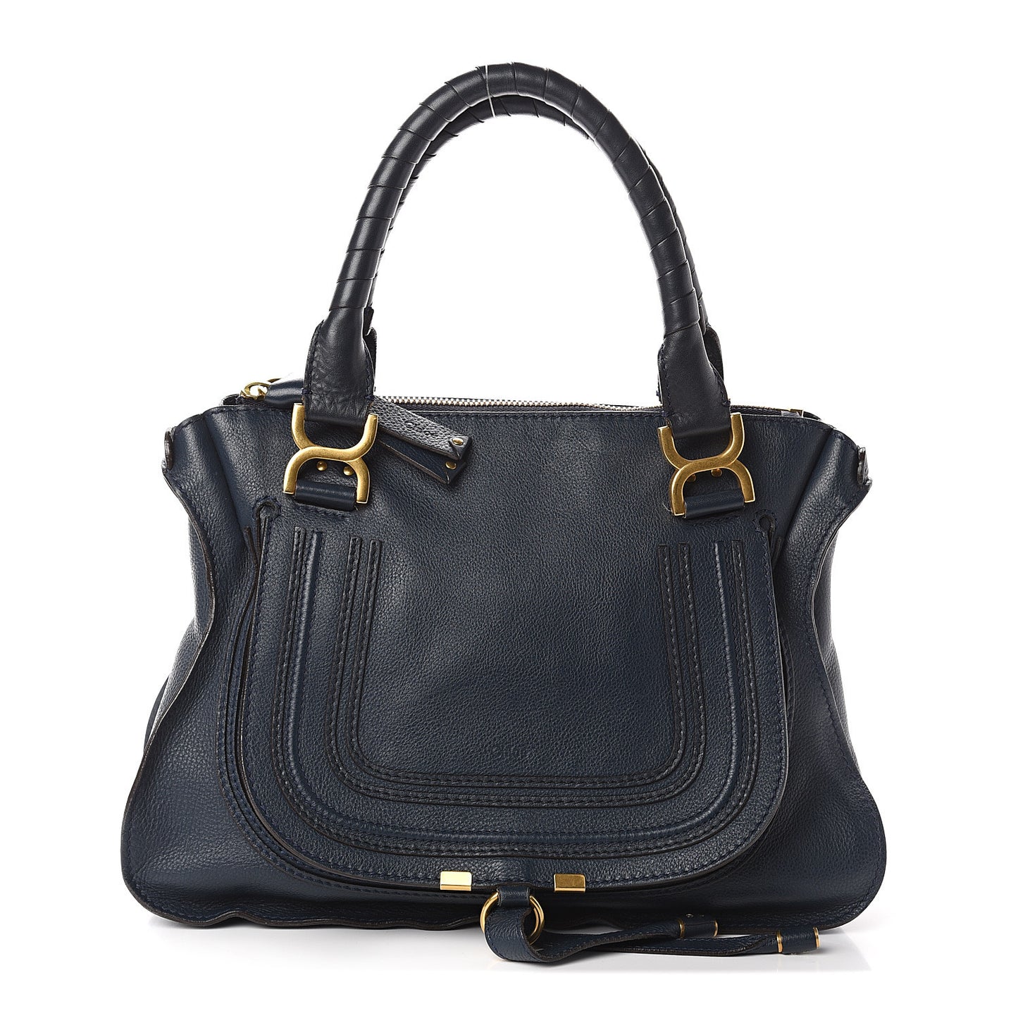 Calfskin Medium Marcie Satchel Navy
