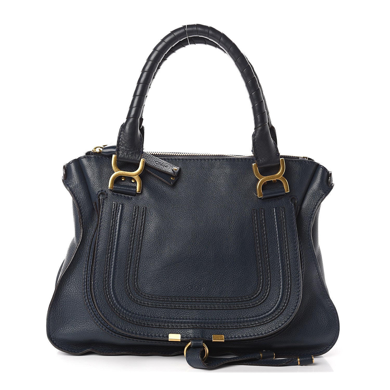 Chloe Calfskin Medium Marcie Satchel Navy 1 of 8